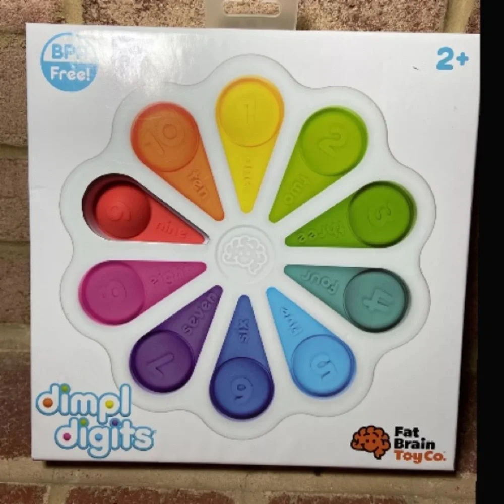 Fat Brain Toys Dimpl Digits Touch Pop Learn Textures Colors Numbers Words